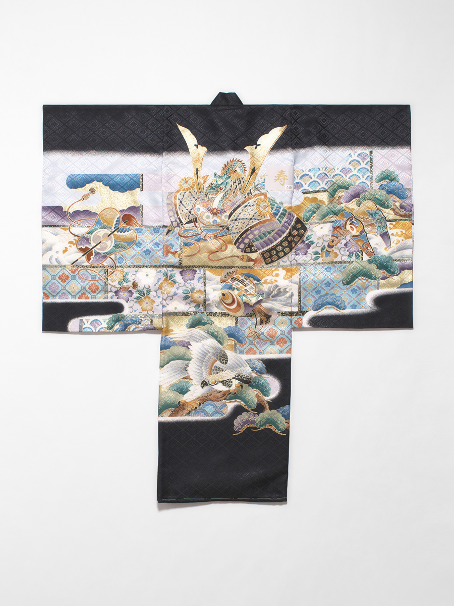 お宮参り写真館撮影用男の子初着着物スタイル