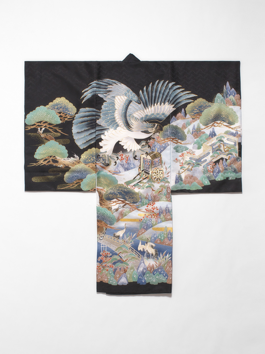 写真館のお宮参り用初着着物衣装―男の子モデル